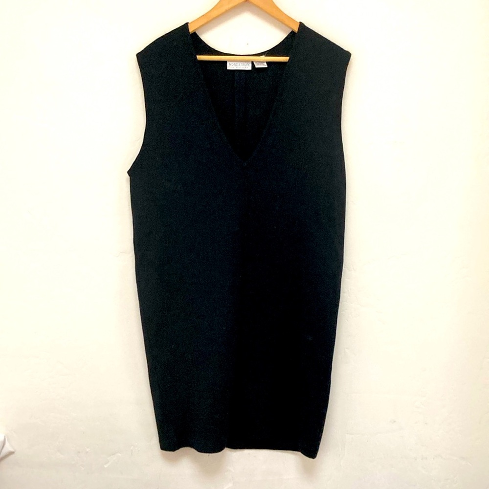 Vintage Nordstroms Black 100% Wool Dress Sz M